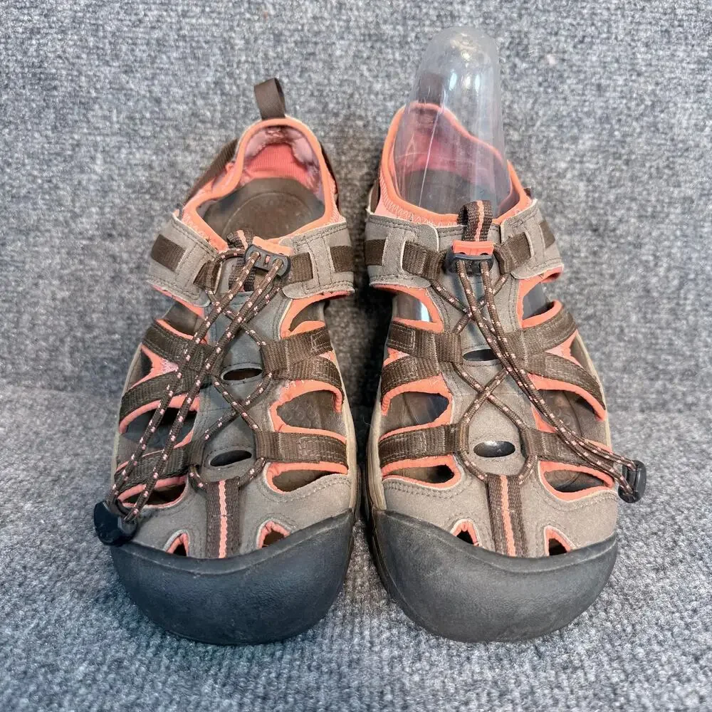 Keen Whisper Womens Size 11 Hiking Sandals Gray Coral Waterproof Outdoor Shoes
